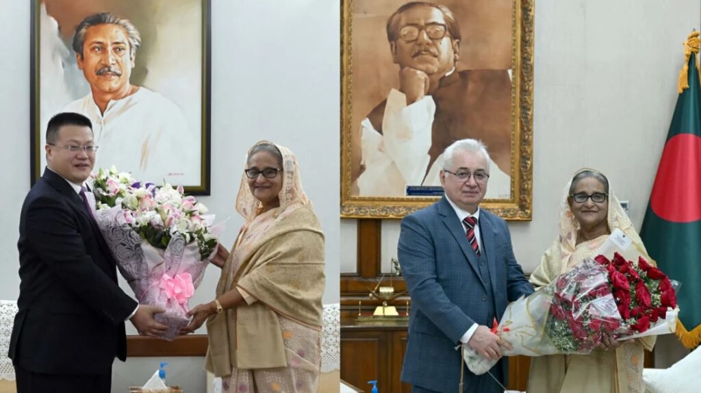 চীন-রাশিয়ার রাষ্ট্রদূত শেখ হাসিনাকে অভিনন্দন জানালেন